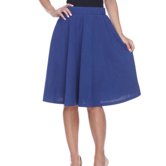 White Mark Dresses & Skirts - White Mark Royal Blue Saya Flare Skirt - sz L